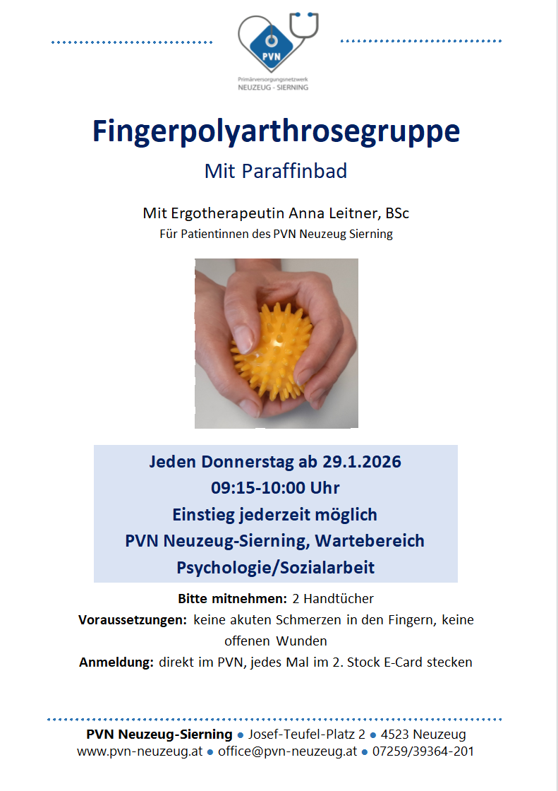 Fingerpolyarthrosegruppe mit Paraffinbad