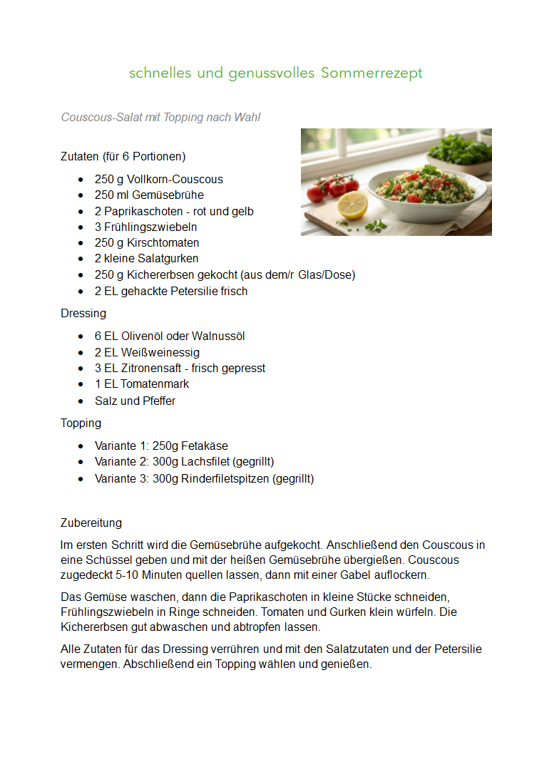 Sommer Rezept